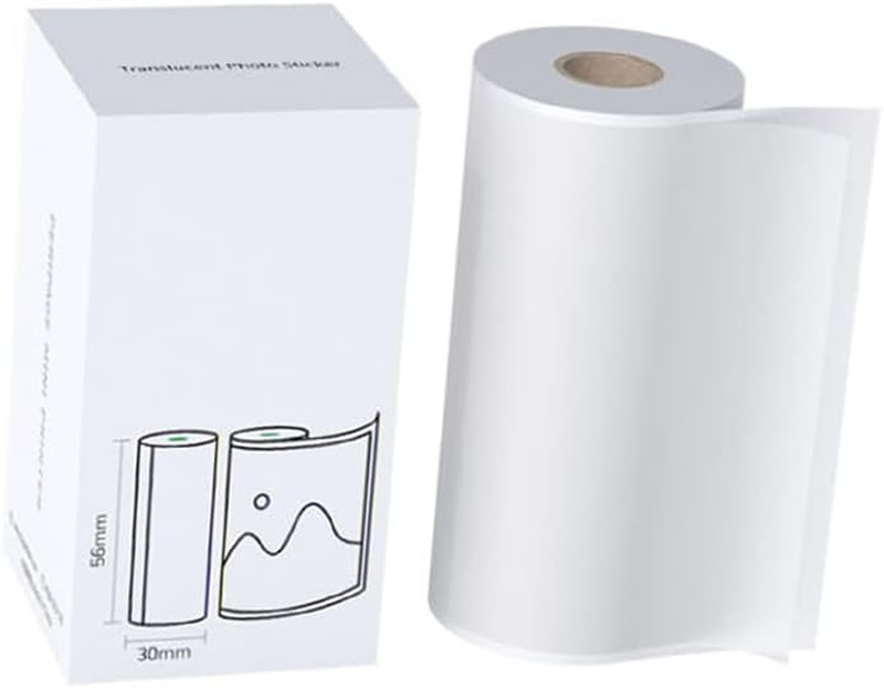 56 X 30Mm Translucent Photo Sticker Bpa-Free Adhesive Thermal Paper Roll Sticky