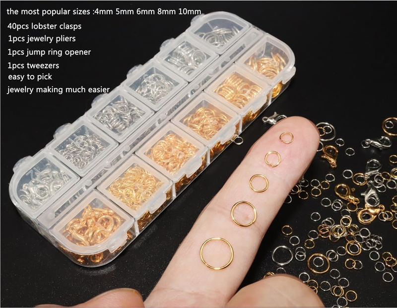 Open Jump Ring and Lobster Clasp Kit Jump Rings for Jewelry Making Supplies and