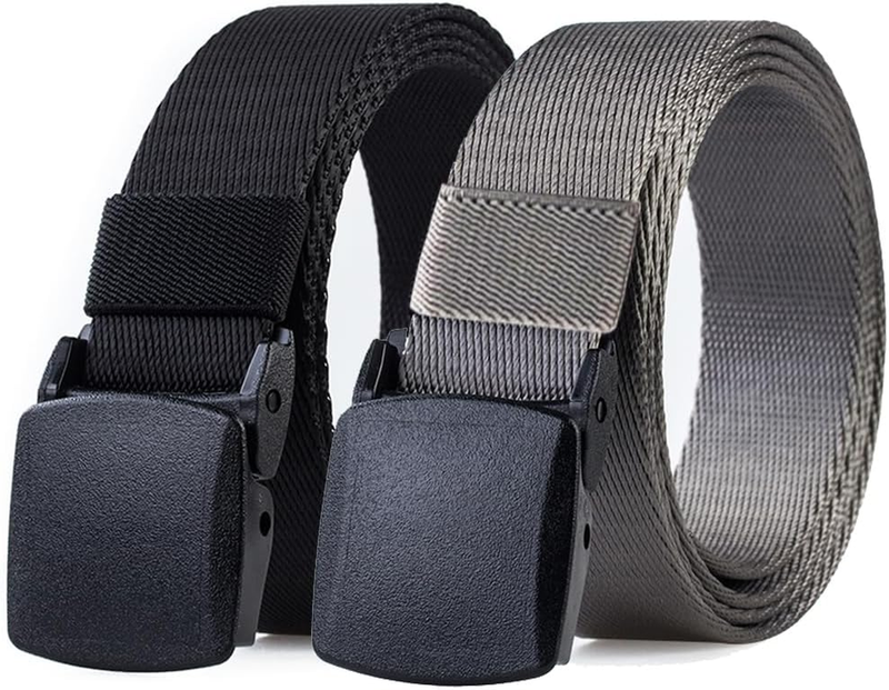 2 Pack 1 1/4" Men'S Nylon Web Belt, Lightweight Tsa-Friendly Soft Webbing Narrow