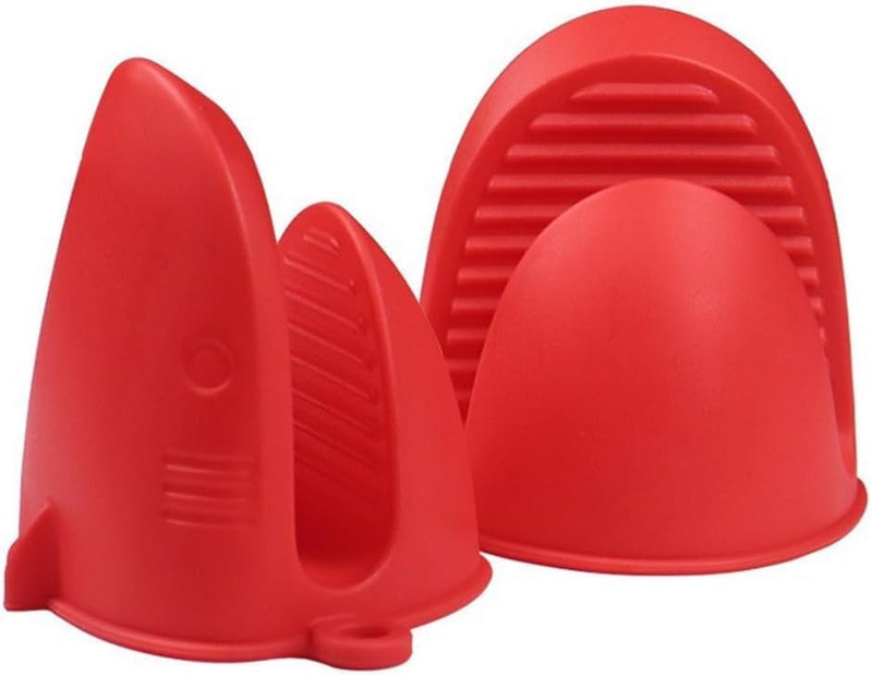 Red Heat Resistant Mini Silicone Oven Mitts, Anti-Scald Heat Resistant Oven Glov