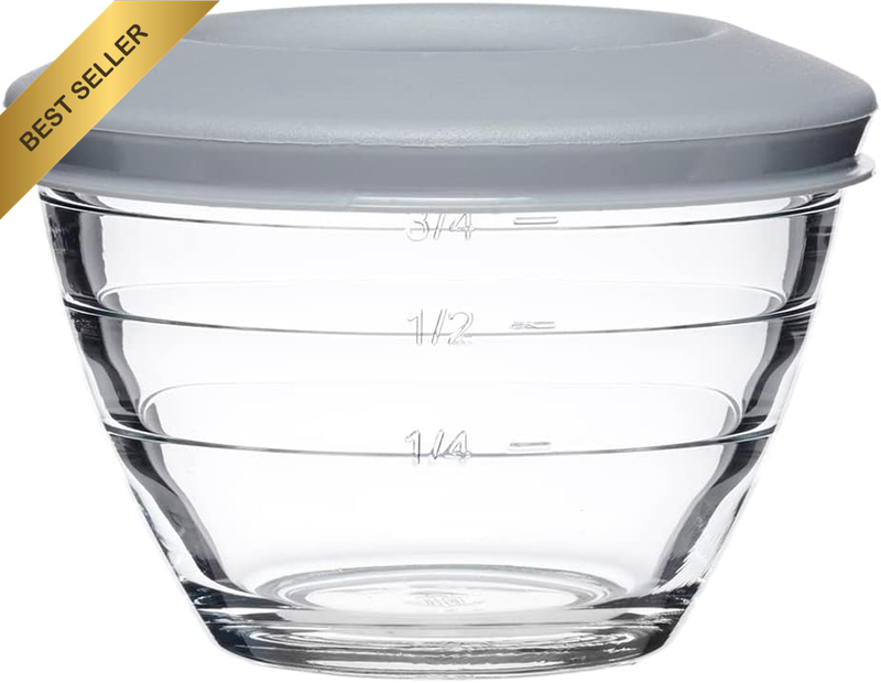 6pc 4-In-1 Glass Prep Bowl Set 3 Bowls 3 Lids Microwave Safe