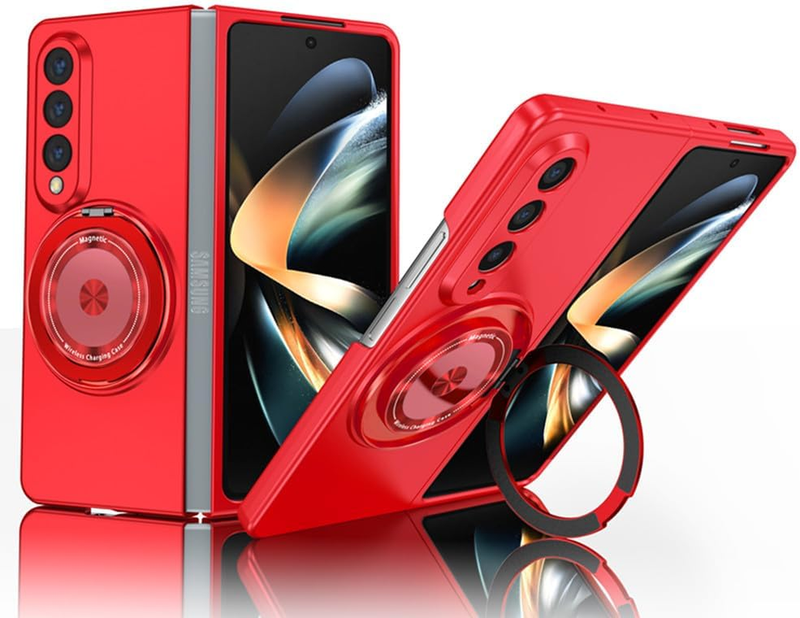 Compatible with Samsung Galaxy Z Fold 4,Magnetic Stand Ring Holder Shockproof Sl