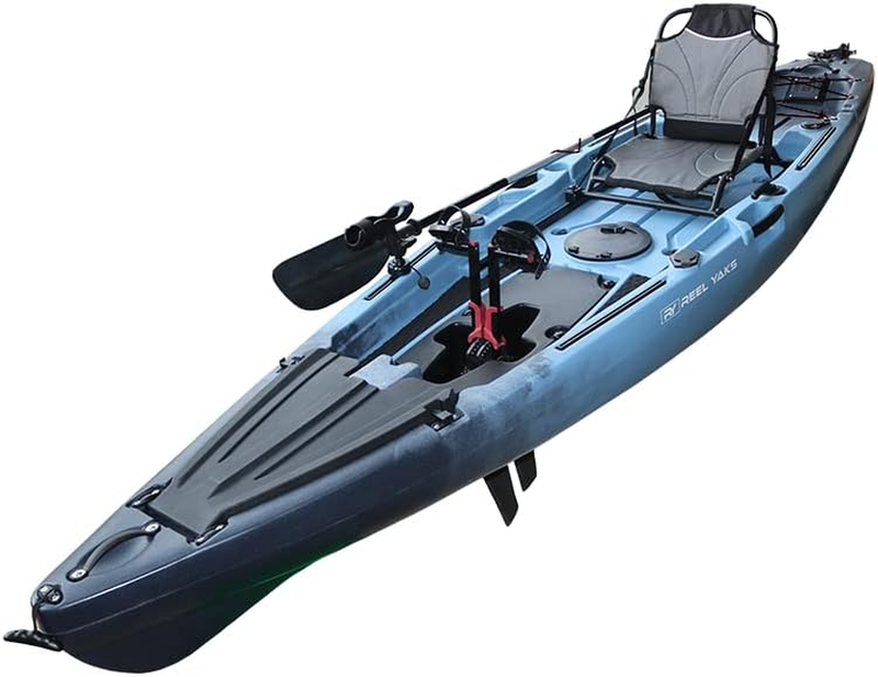 Fishing Kayak 12' Pedal Fin Drive Powered, Sit-On-Top or Stand-Capable | 550 Lbs