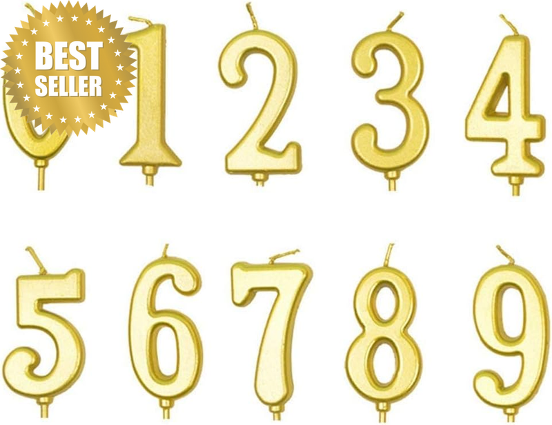 Cake Candles, 10 Pcs Birthday Number Candles, Birthday Cake Candles for Party Ce