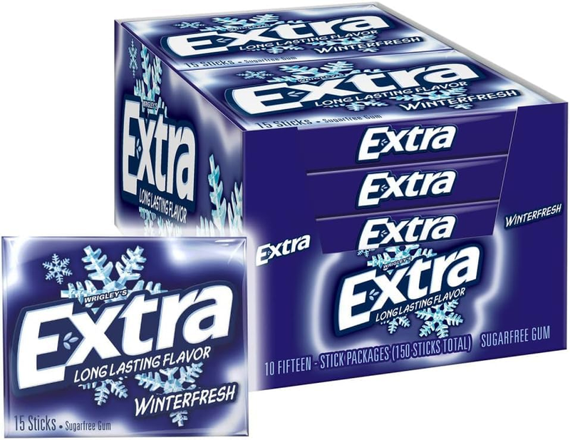 EXTRA Gum Winterfresh Sugar Free Chewing Gum Bulk Pack, 15 Stick (Pack of 120)