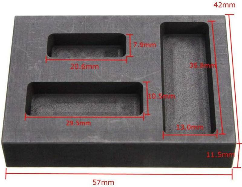 LTKJ Graphite Ingot Molds for Casting, 1/4 1/2 1 OZ Refining Scrap Bar Combo Mou