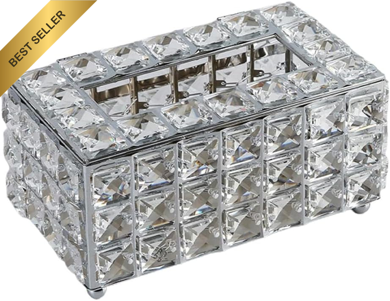 Crystal Tissue Box Cover, Creative Light Luxury Holder Cotton Box Case, Facial P
