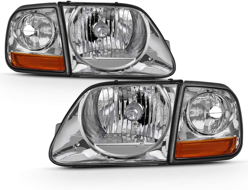 Headlights W/Corner Signal Lights Set for Chrome 1997-2003 Ford F150 Expedition