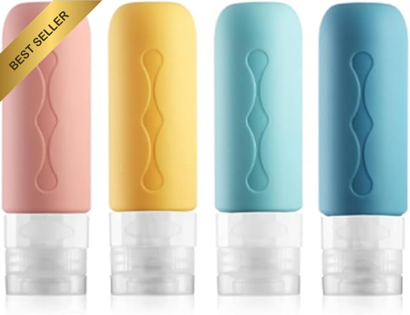 4 Pcs Travel Bottles Set, Leak Proof Silicone Squeezable Containers for Toiletri