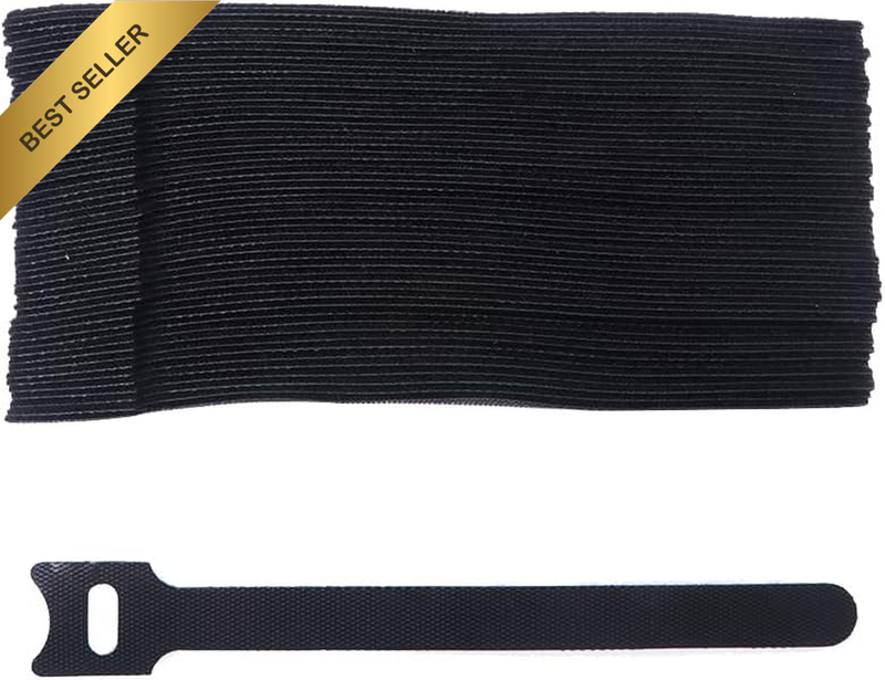 50 PCS 6-Inch Reusable Cable Ties, Multi-Purpose Adjustable Hook and Loop Cable