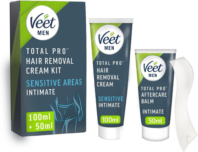 Veet Men Intimate Hair Removal Kit, 100Ml Cream, 50Ml after Care Balm
