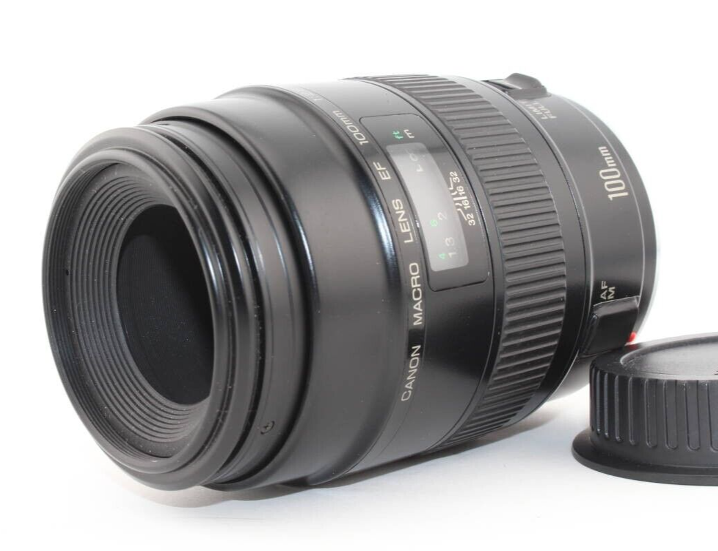 Canon EF 100mm f/2.8 Macro lens Black Camera W/Rear Cap