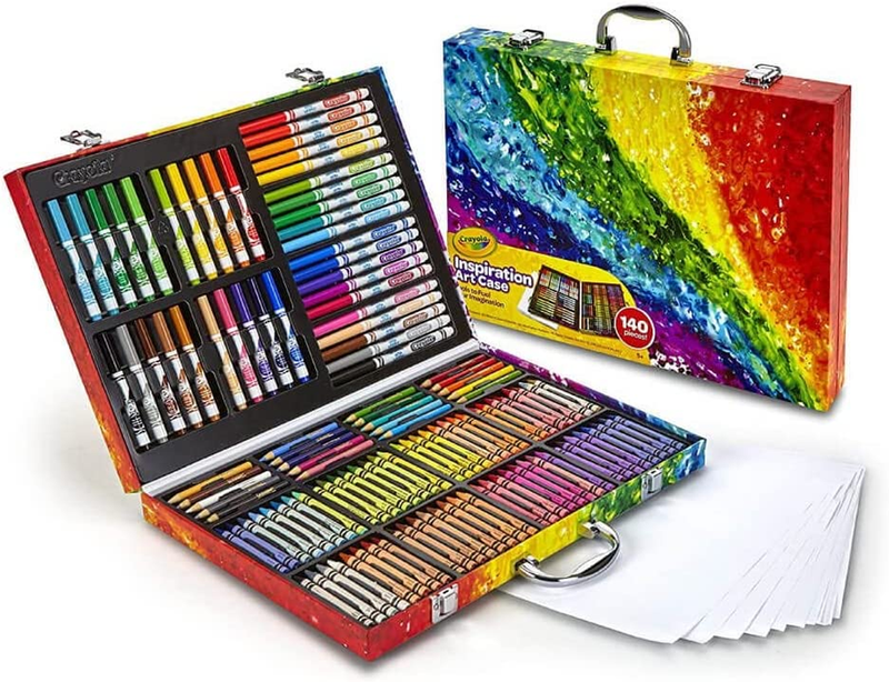 Art Case Coloring Set 140 Ct Bulk Markers Crayons Colored Pencils Kids Gifts Toy