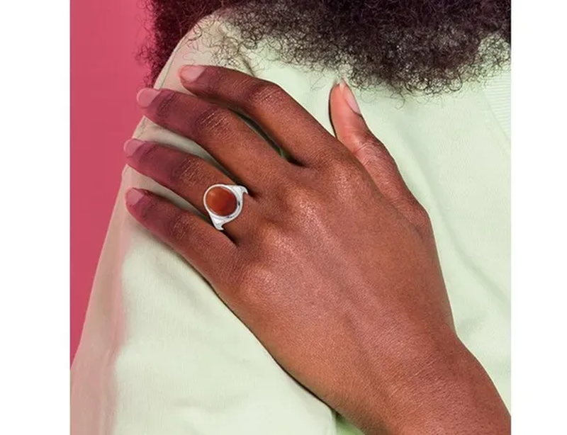 Sterling Silver Red Agate Ring