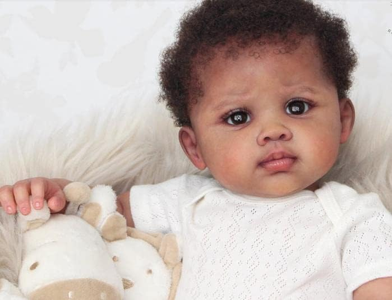 Reborn Baby Dolls 22Inch African American Black Soft Body Realistic Silicone