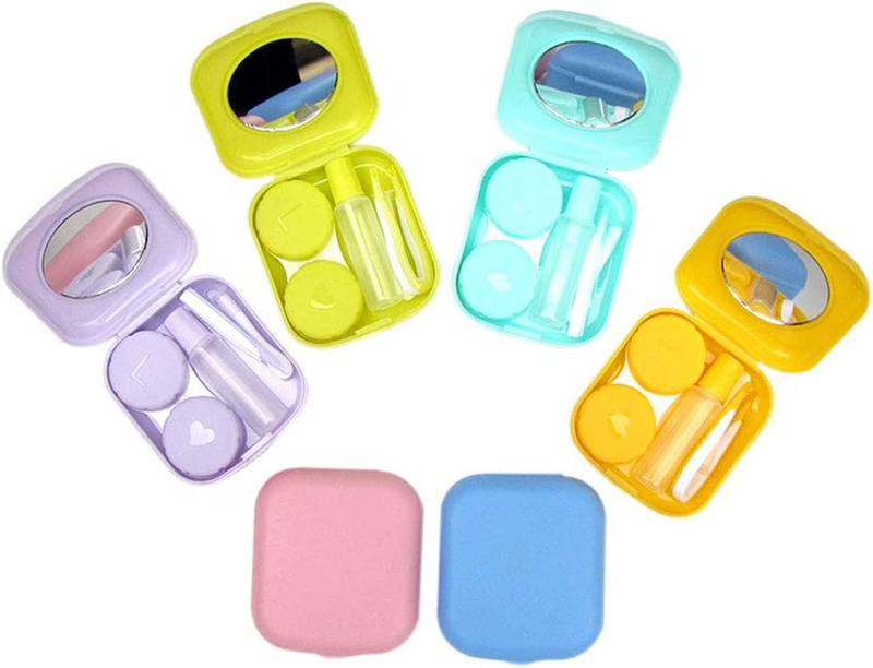 6 Pack Colorful Contact Lens Case Travel Kit Contact Box Hol