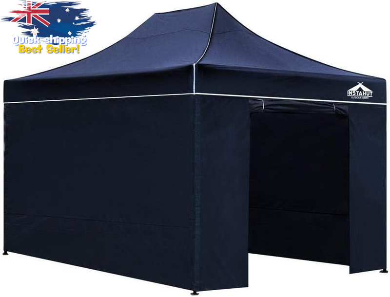 3x4.5M Pop Up Gazebo Tent, Navy Folding Canopy for Outdoor Use, Water Resistant