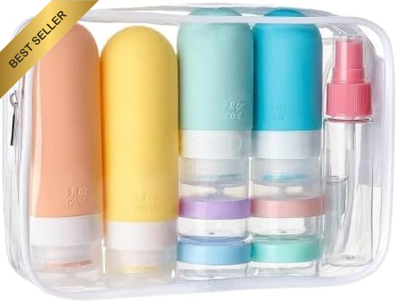 16 Pack Travel Bottles Set Leakproof Travel Size Toiletries White