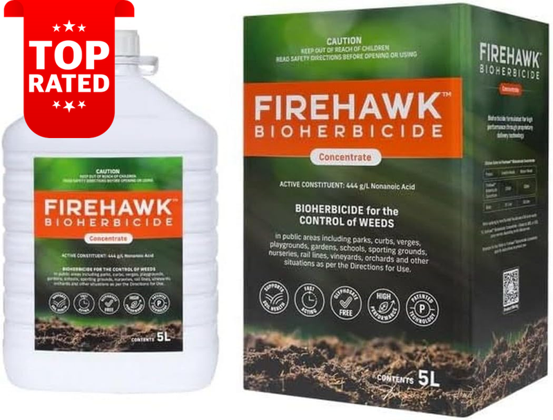 Firehawk Natural Weed Killer 5L Glyphosate Free Bioherbicide Kills Weeds Fast
