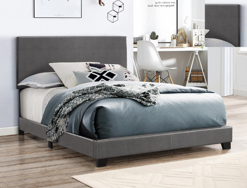 Platform Bed Frame With Headboard Queen Size Upholstered Beds Wood Frames, Black