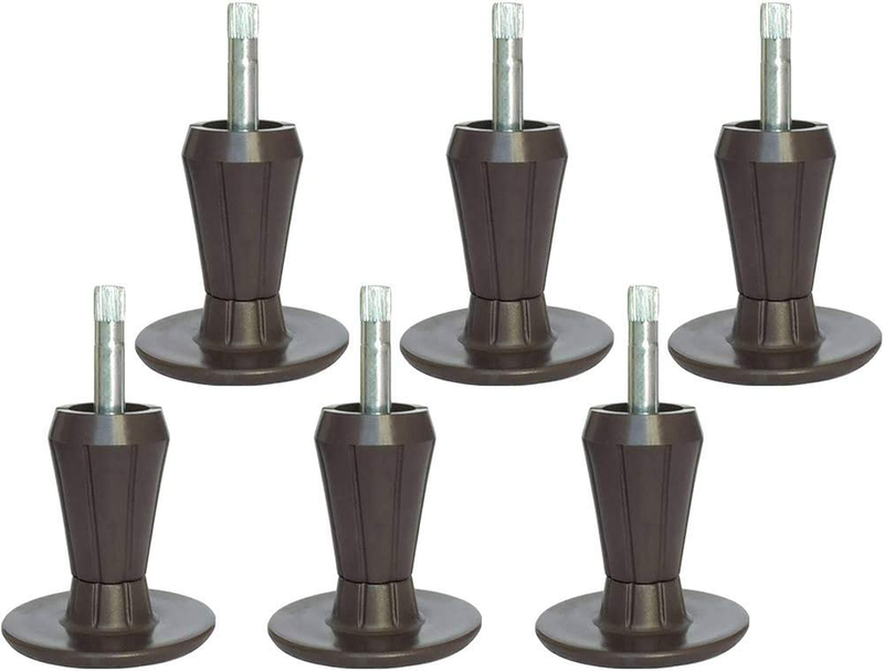Feet, 2-piece Steel Stem Plastic Bed Frame Glide Legs To