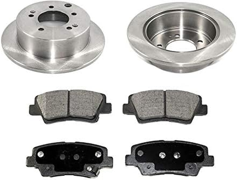 Rear Ceramic Disc Brake Pad and Rotor Kit Compatible with 2010-2013 Kia Soul