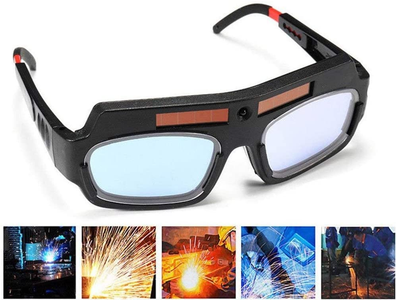 1 par de gafas protectoras de seguridad para soldar con oscurecimiento automático solar de color negro