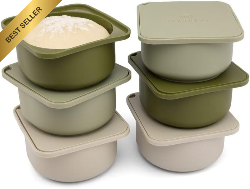 Pizza Dough Proofing Silicone Containers with Lids | Pizza Making Accessories |