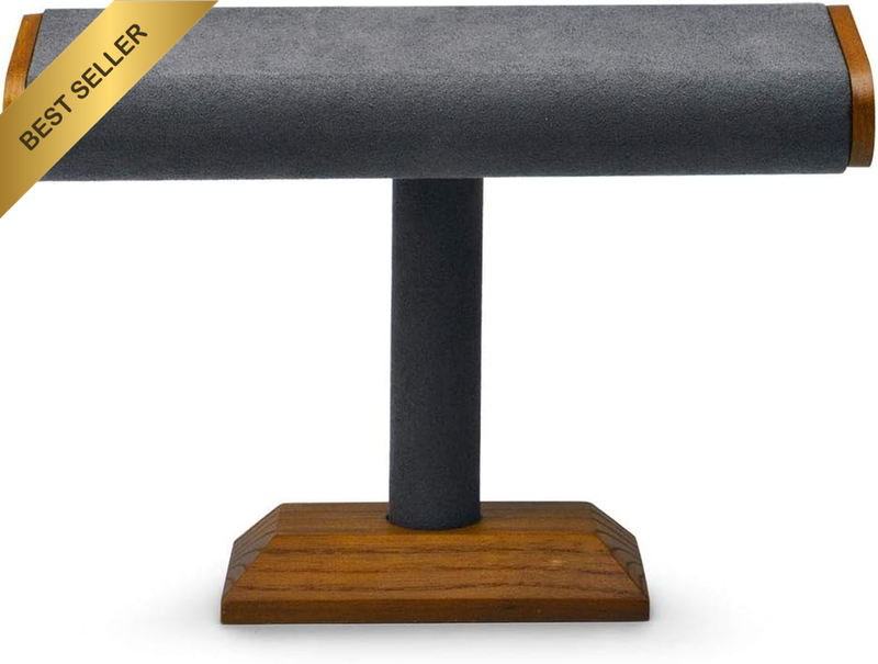 Solid Wood T-Bar Watch Display Stand Jewelry Organizer Holder for Bracelet Count