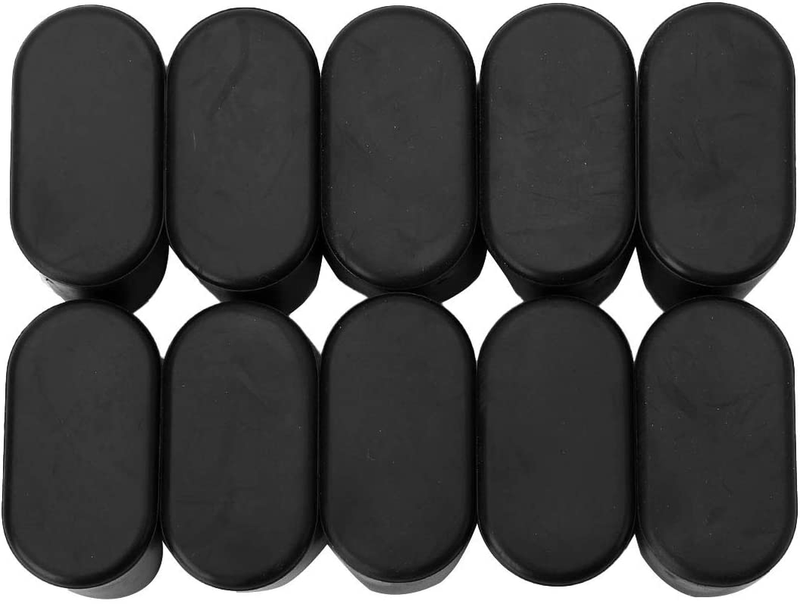 10Pc Oval Rubber Furniture Foot Table Chair Leg End Caps Covers Floor Protector