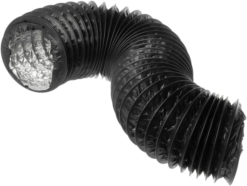 Black Ventilation Hose 100mm / 1m Aluminium Flexible Air Duct for Cooker Hood
