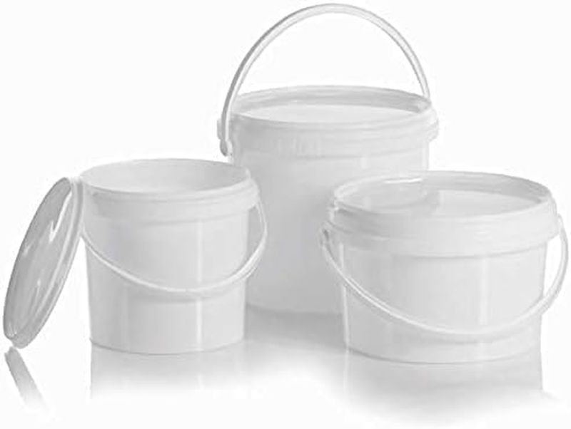 Tamper-Evident White Plastic Buckets with Lids - 0.5L to 25L Options