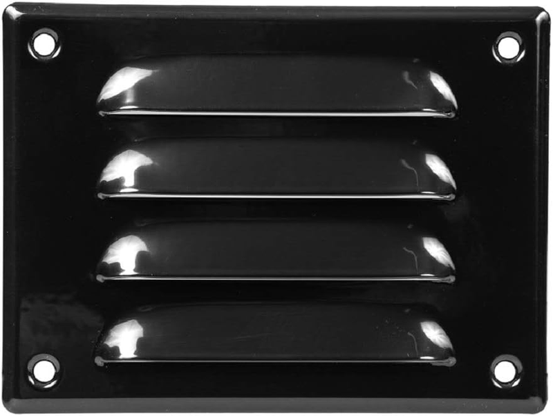 Black Metal Air Vent Grille Cover with Insect Mesh 140x105mm / 6x4" inch - Venti