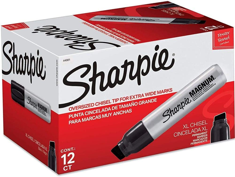 44001 Oversized Chisel Tip Extra Wide Magnum Permanent Marker, Black, Sturdy Ext