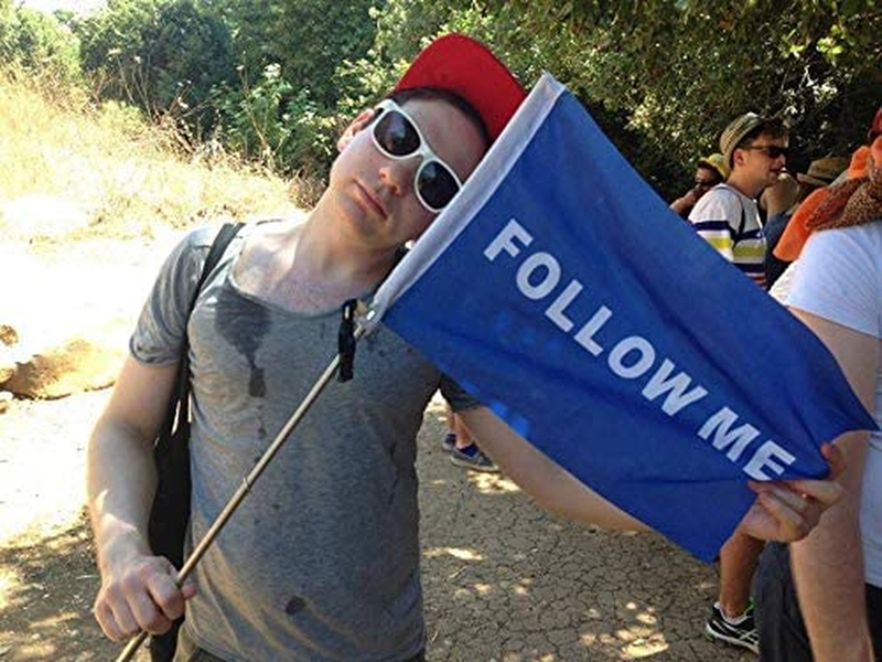 6.5 Feet (2 Meters) Red Telescopic Handheld Flagpoles Portable Extendable Handhe
