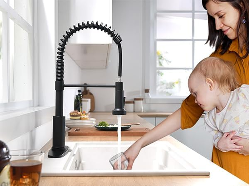 Touchless Kitchen Faucet with Pull down Sprayer LED Light Single Handle Kitchen