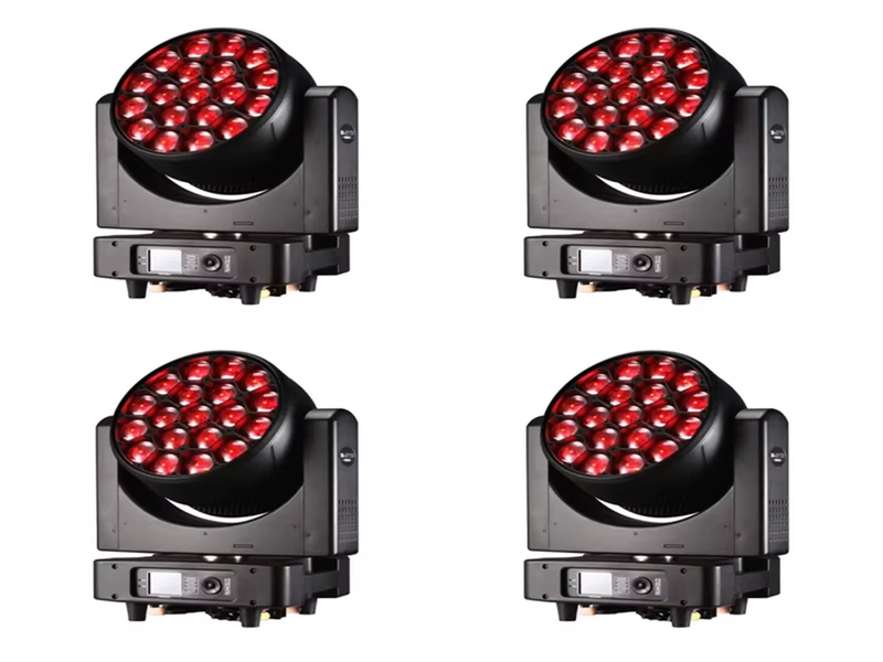 4 pieces 19x60W LED Zoom RGBW DMX Beam Wash Moving Head Stage DJ Disco Bar Light