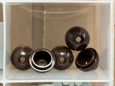 LEGO Parts - Dark Brown Brick, Round 2 x 2 Dome Bottom - No 15395 - QTY 5