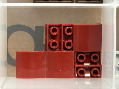 LEGO Parts - Dark Red Slope, Curved 2 x 2 x 2/3 Inverted - No 32803 - QTY 5