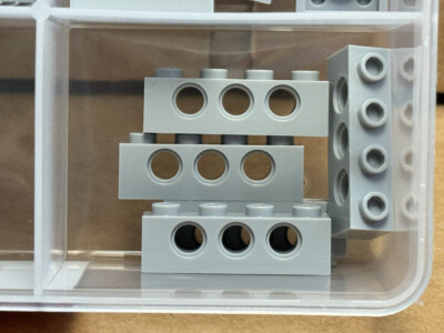 LEGO Parts - Light Bluish Gray Technic, Brick 1 x 4 with Holes - No 3701 - QTY 5