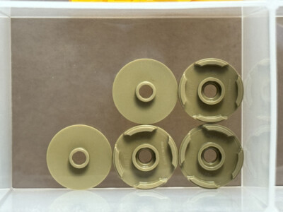 LEGO Parts - Dark Tan Tile, Round 2 x 2 with Open Stud - No 18674 - QTY 5