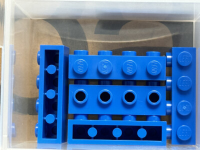 LEGO Parts - Blue Brick, Modified 1 x 4 with Studs on Side - No 30414 - QTY 5