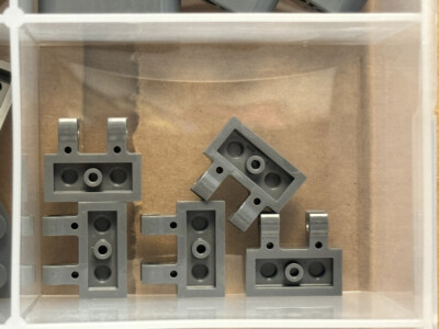 LEGO Parts - Dark Bluish Gray Plate 1 x 2 w 2 Open O Clips - No 60470b - QTY 5