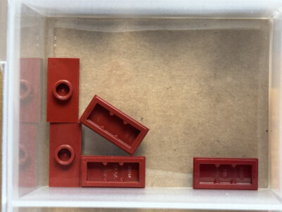 LEGO Parts - Dark Red Plate 1 x 2 with 1 Stud (Jumper) - No 15573 - QTY 5