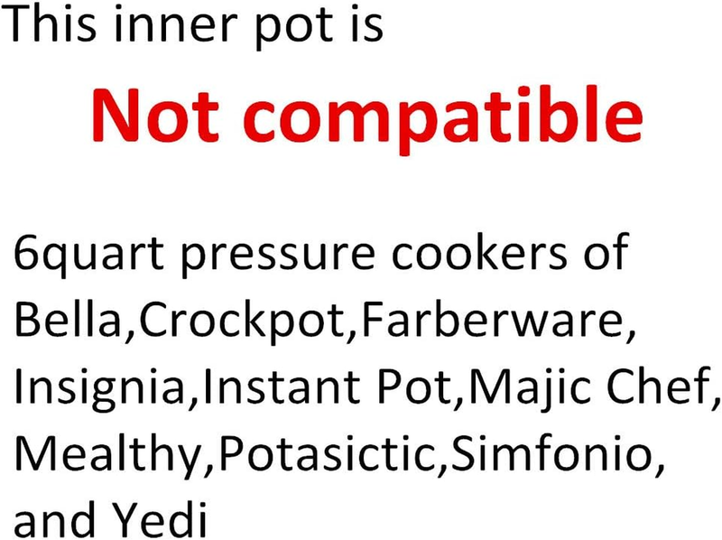 6Qt Power Cooker XL Inner Pot Stainless Steel Compatible with 6 Quart Power Pres