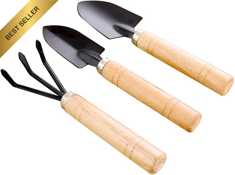 Garden Tools Sets, Garden Tool Kit Mini Spade Shovel and Rake,3 Pieces Mini Gard