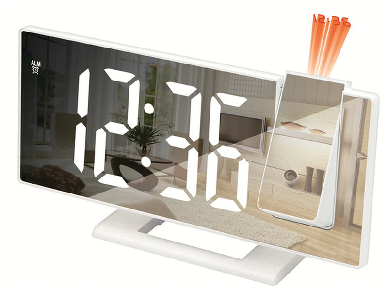 LED Digital Alarm Clock Projector Ceiling with Time Temperat