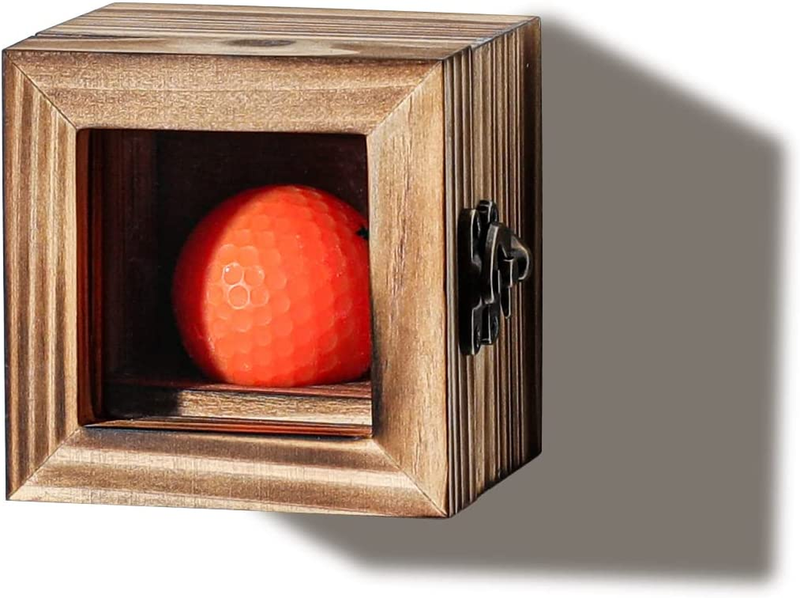 Golf Ball Display Case Hole in One Golf Ball Small Wood Shadow Box Wall Rack Hol