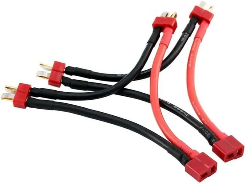 Youme 2Pcs Deans T Plug Connector Series Leads with 12Awg Silicone Wire 1 Femal