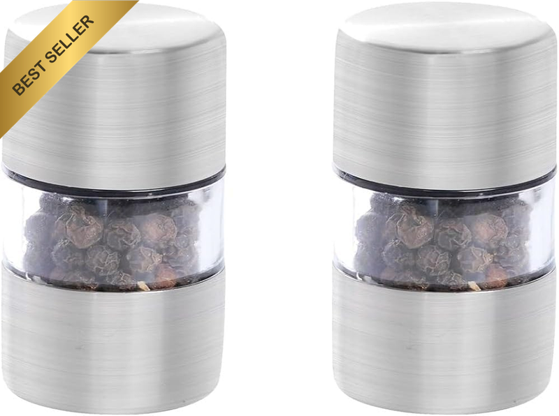 4Pcs Mini Salt and Pepper Grinder Shakers for Home Restaurant Camping Travel